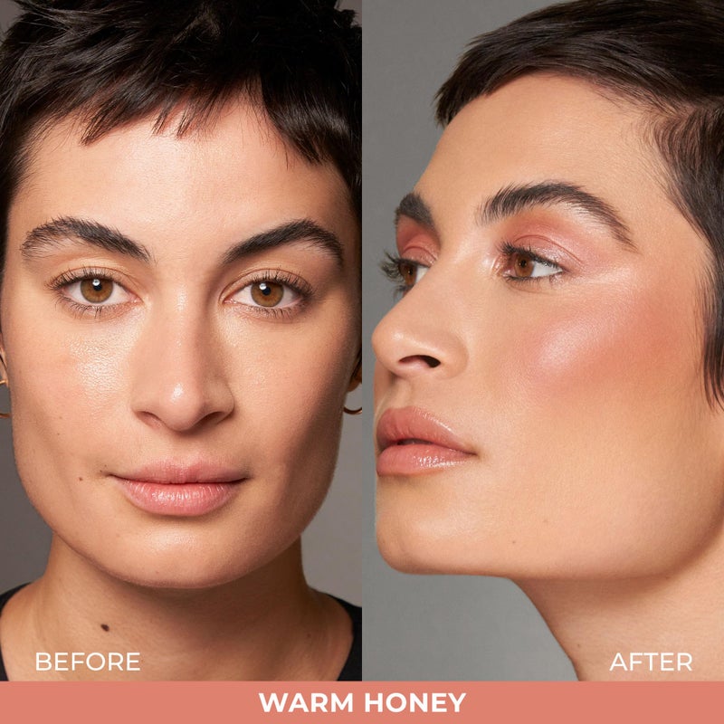 COVER FX Monochromatic Powder Blush Duo - Warm Honey: Bronzed Rose - Matte + Shimmer Finish - Create Custom, High Impact Color - Image 2